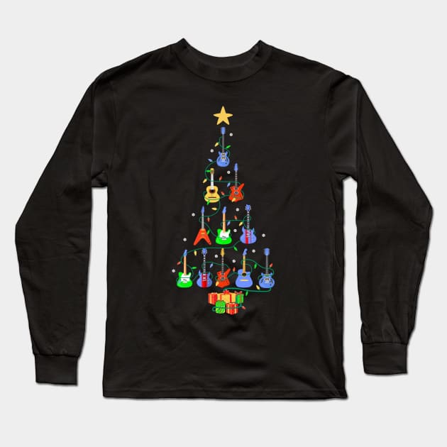 My Guitars Christmas Tree Long Sleeve T-Shirt by maexjackson